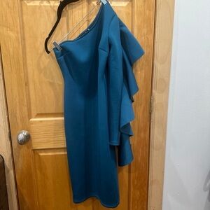 One Shoulder Akira Green Dress